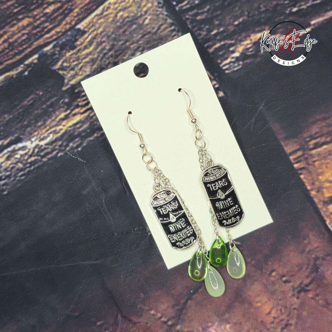 "Tears of My Enemies" Earrings - Green