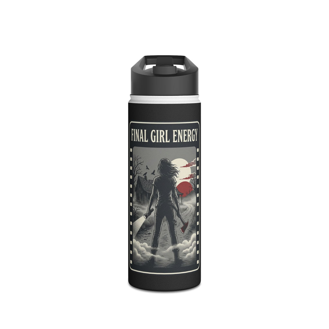 "Final Girl Energy" Stainless Steel Water Bottle, Standard Lid