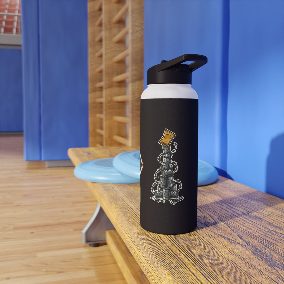 "Last One Standing Gets the Snacks" Stainless Steel Water Bottle, Standard Lid
