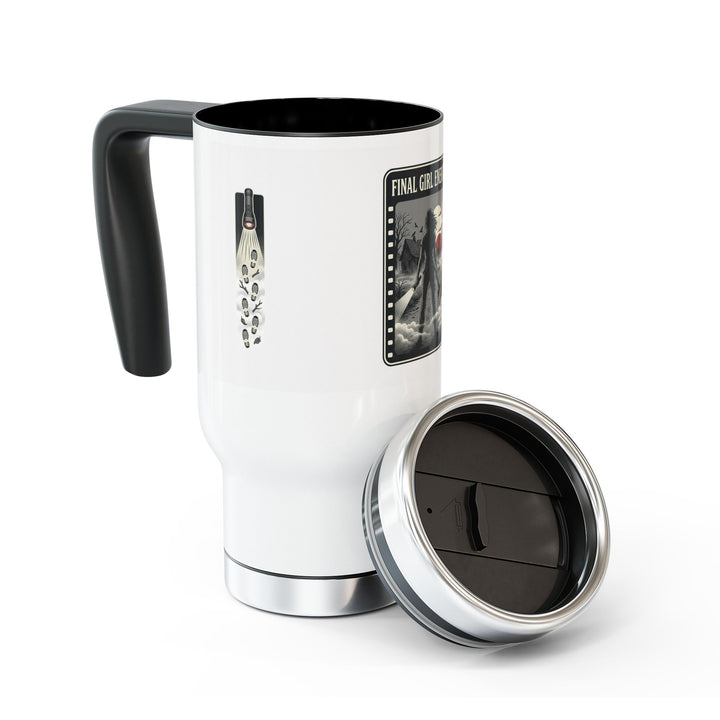 "Final Girl Energy" Stainless Steel Travel Mug with Handle, 14oz