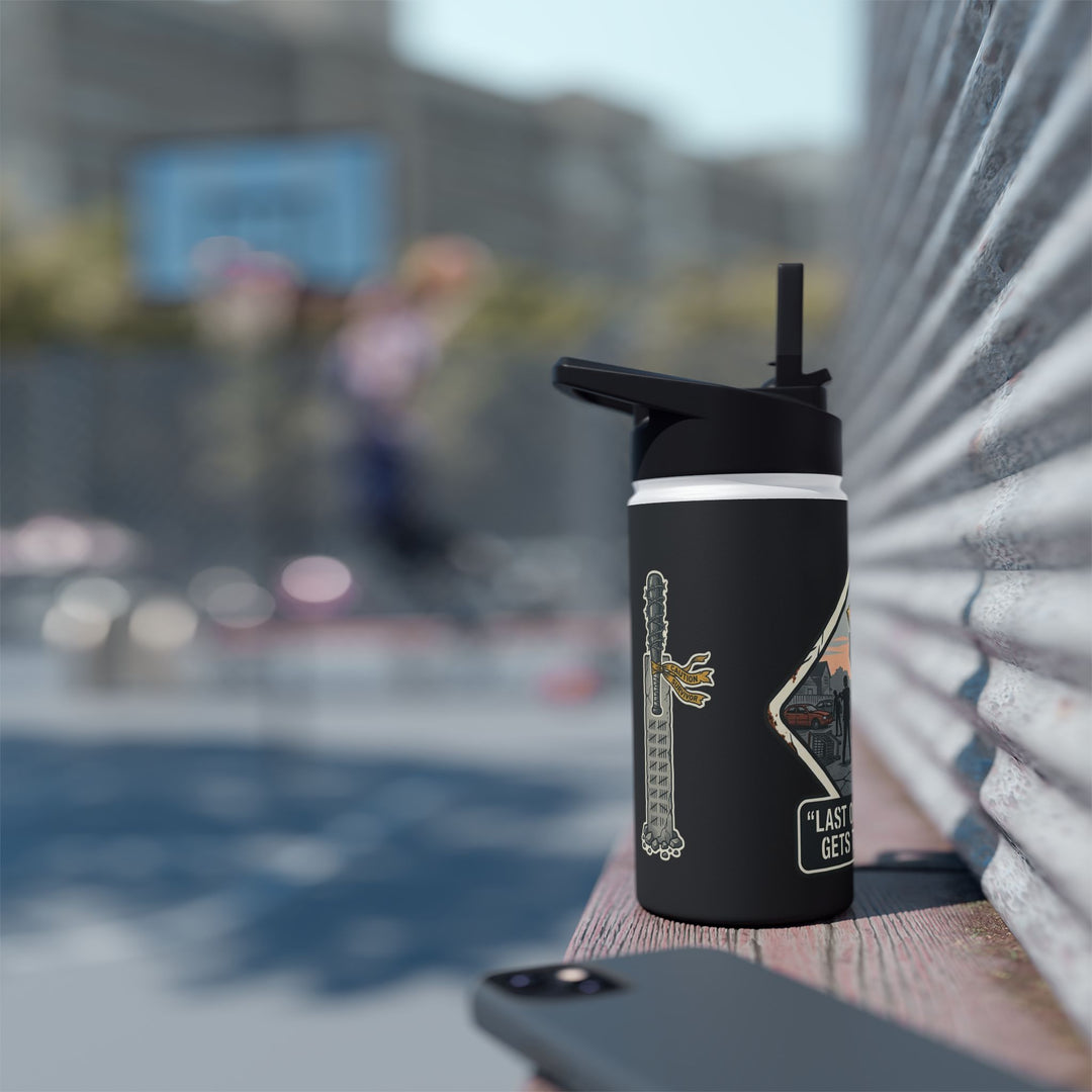 "Last One Standing Gets the Snacks" Stainless Steel Water Bottle, Standard Lid