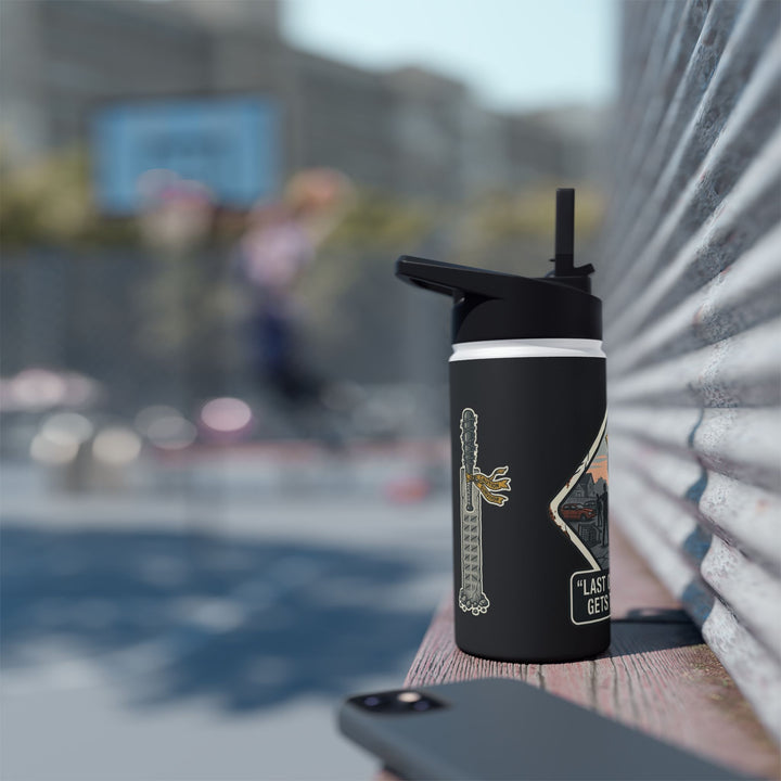 "Last One Standing Gets the Snacks" Stainless Steel Water Bottle, Standard Lid