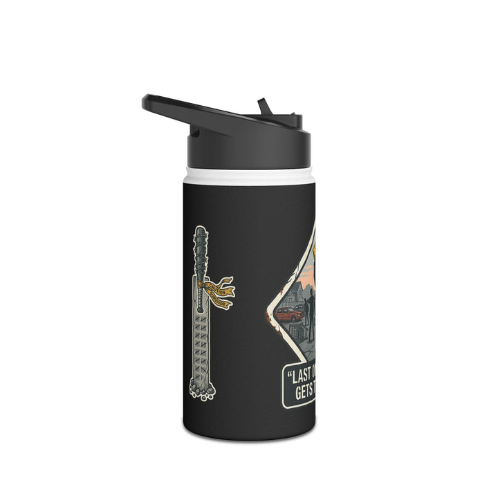 "Last One Standing Gets the Snacks" Stainless Steel Water Bottle, Standard Lid