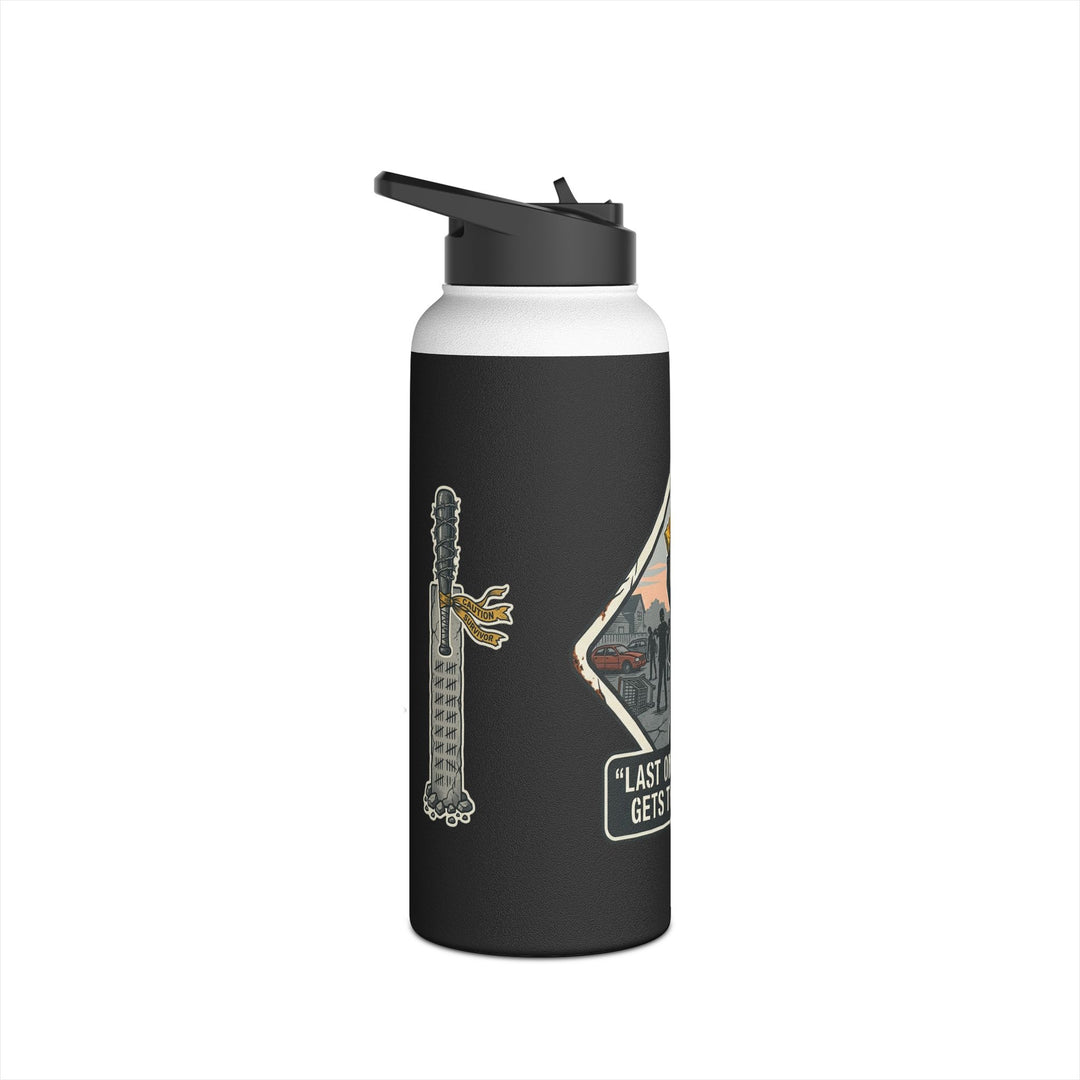 "Last One Standing Gets the Snacks" Stainless Steel Water Bottle, Standard Lid