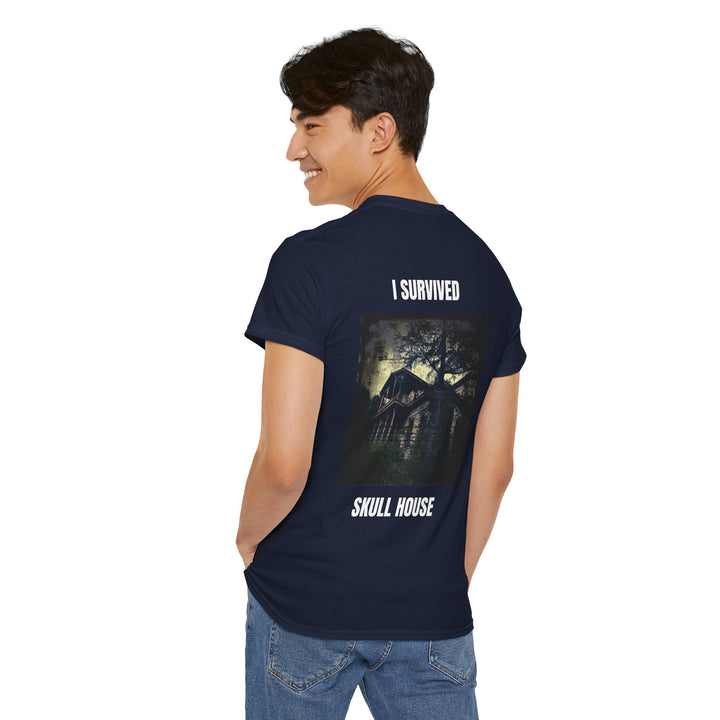 "I Survived Skull House" Unisex Heavy Cotton Tee