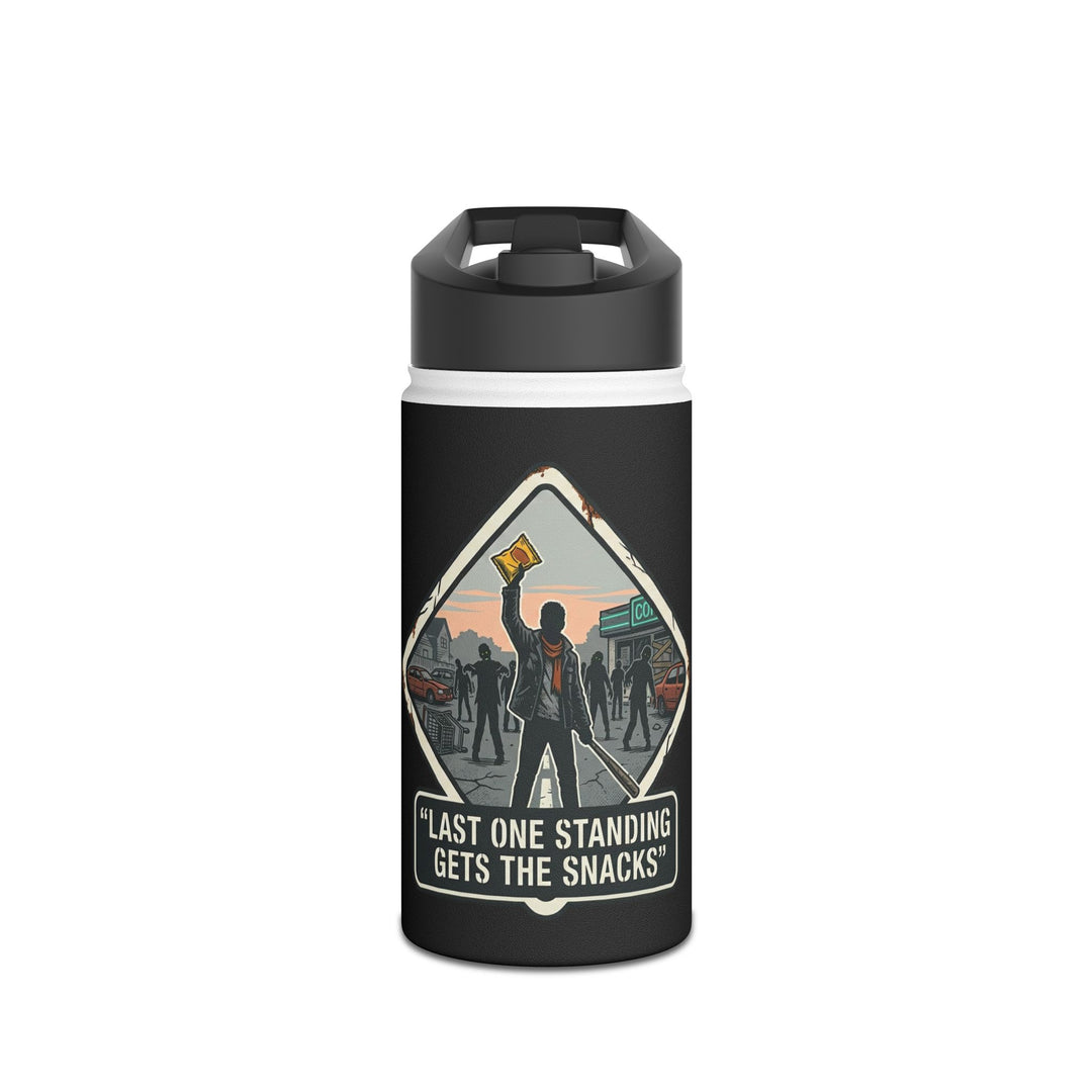 "Last One Standing Gets the Snacks" Stainless Steel Water Bottle, Standard Lid