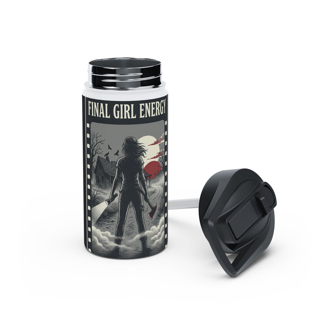 "Final Girl Energy" Stainless Steel Water Bottle, Standard Lid