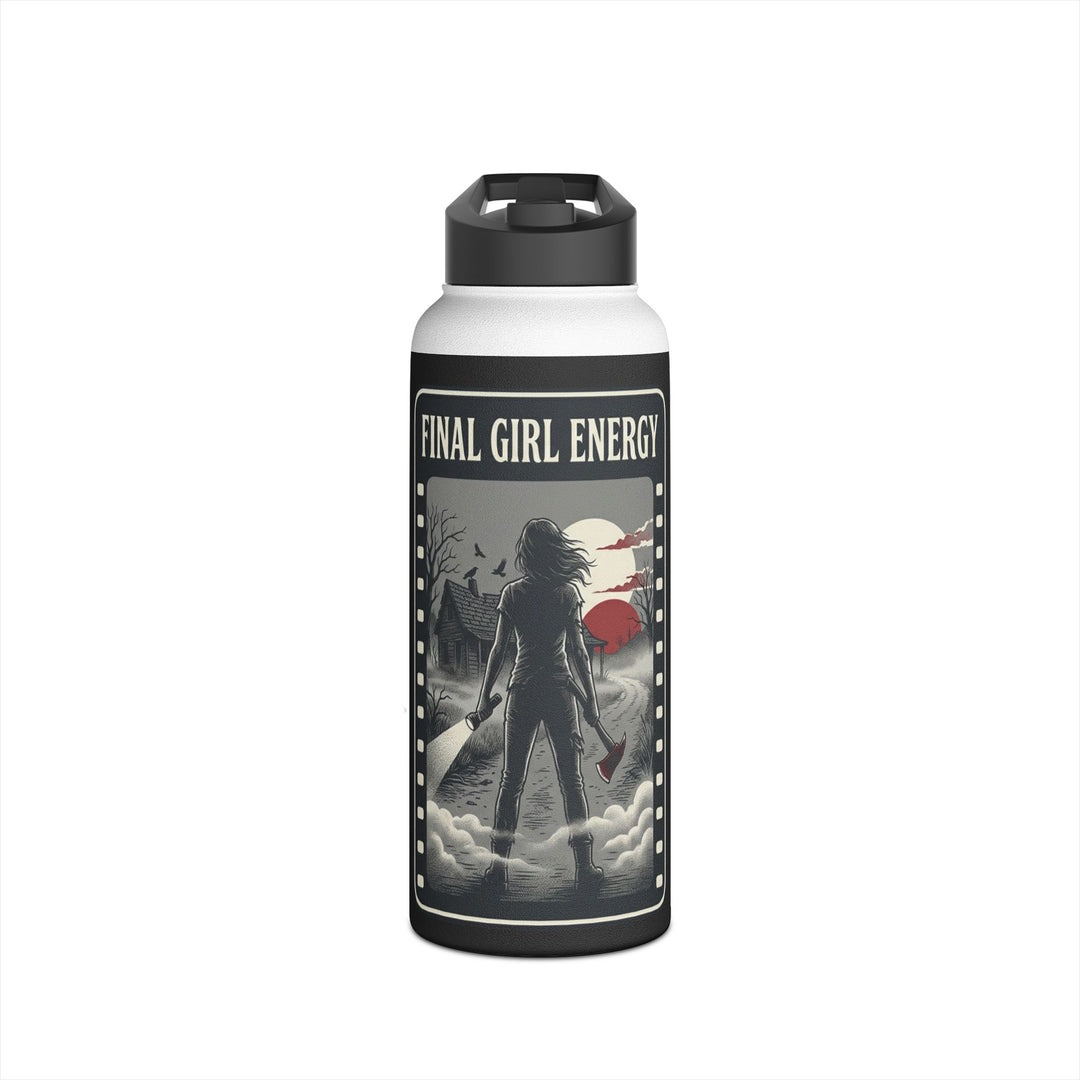 "Final Girl Energy" Stainless Steel Water Bottle, Standard Lid