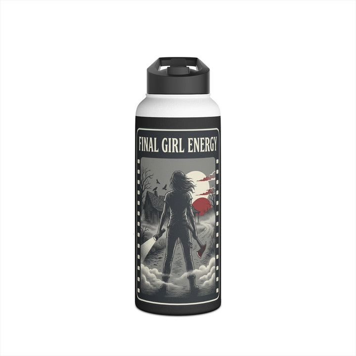 "Final Girl Energy" Stainless Steel Water Bottle, Standard Lid
