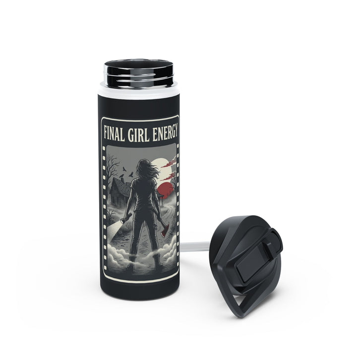 "Final Girl Energy" Stainless Steel Water Bottle, Standard Lid