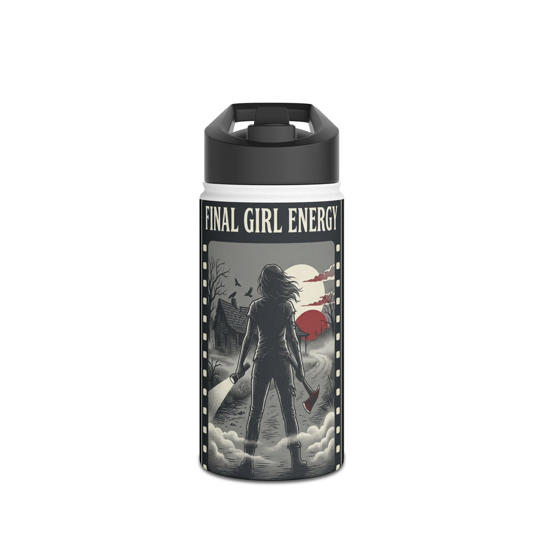 "Final Girl Energy" Stainless Steel Water Bottle, Standard Lid