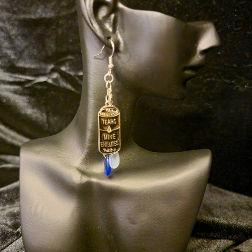"Tears of Mine Enemies" Blue Earrings