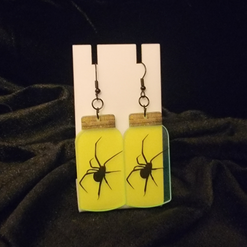 Glow-in-the-Dark Spider Earrings