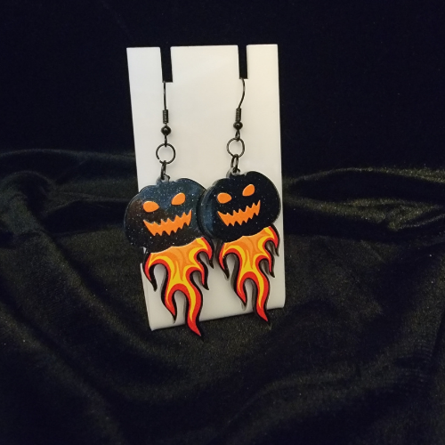 Fiery Pumpkin Earrings